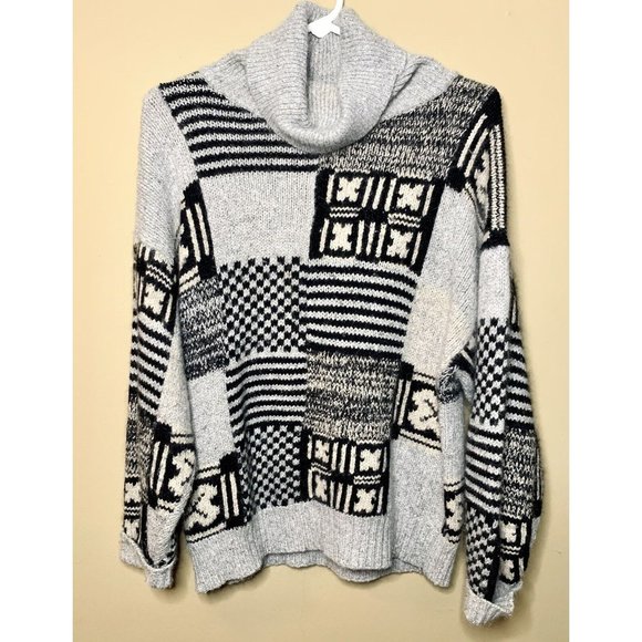 Vintage Turtleneck Sweater Silk Lambswool Rabbit Hair Nylon Women’s Med Gray - Picture 1 of 4